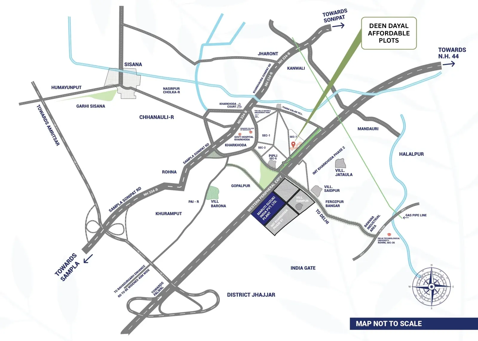 Location Map for Deen Dayal Affordable Plots